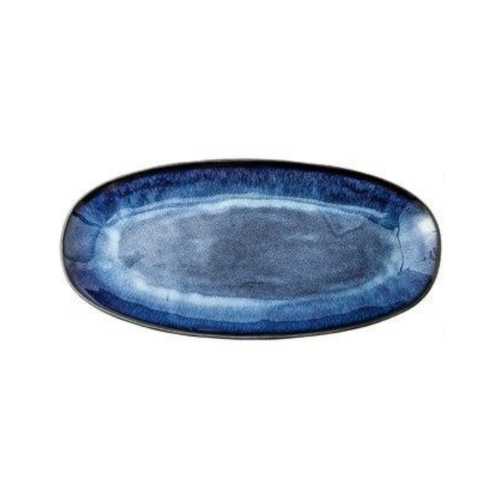 Indigo Blue Oval Serving Plates