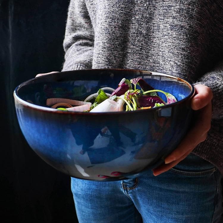 Indigo Ceramic Serving Bowl