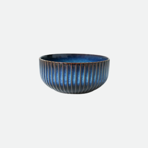 Indigo Stripe Ceramic Porcelain Bowls Noodle Bowl