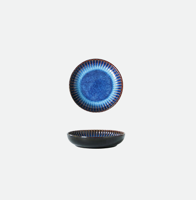 Indigo Stripe Ceramic Porcelain Bowls