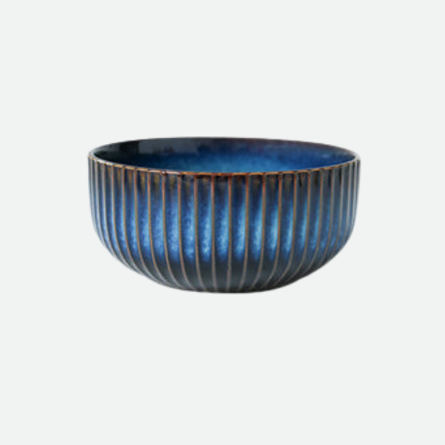 Indigo Stripe Ceramic Porcelain Bowls Big Bowl