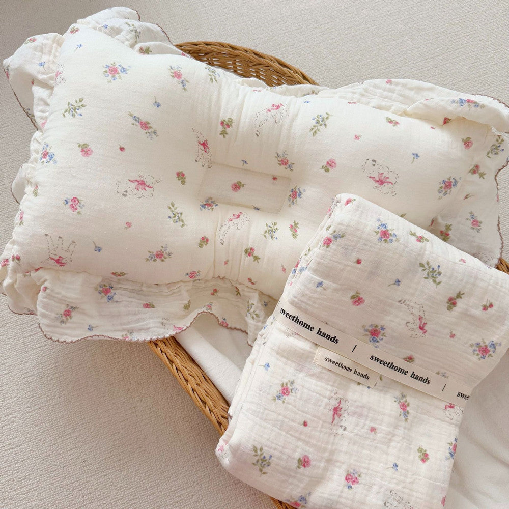 Floral Muslin Baby Blanket – Soft Cotton for Newborns & Kids Springtime