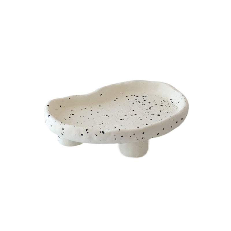 Ink Spots Footed Catch All Tray White