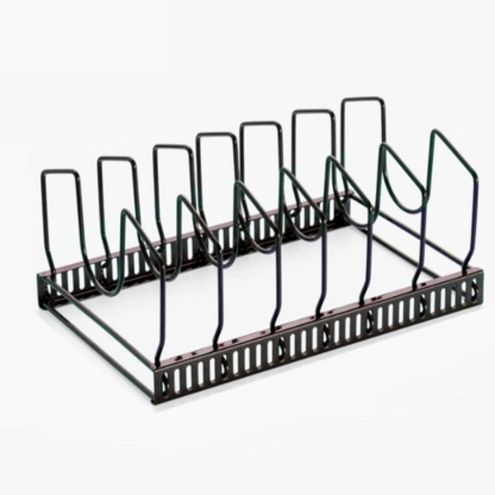 Iron Dish Pot Lid and Utensils Storage Rack Iridescent Bronze