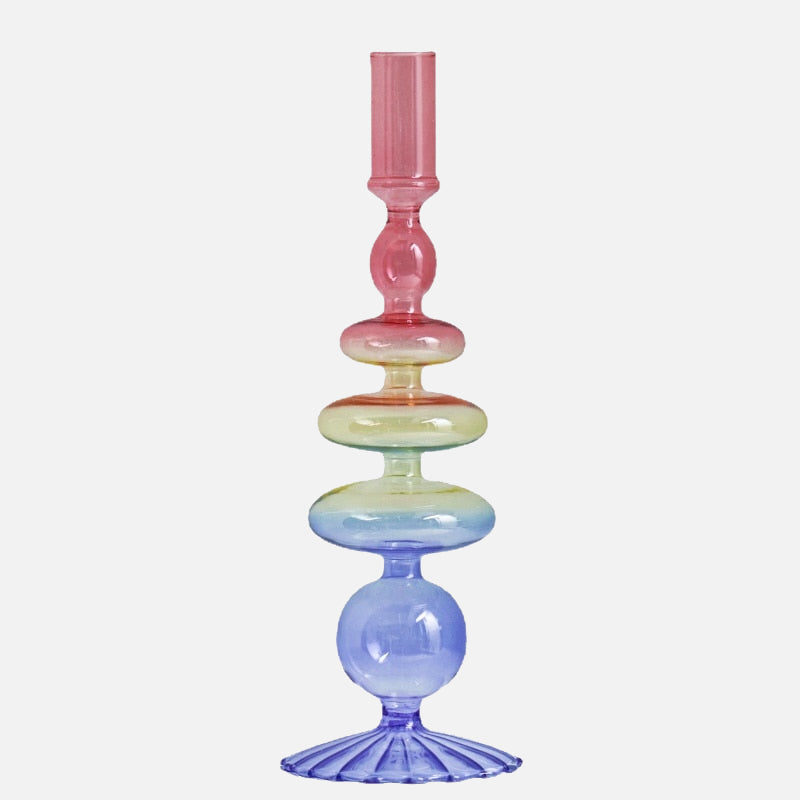 It's a Rainbow Glass Candle Holder Onda