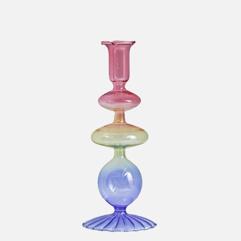 It's a Rainbow Glass Candle Holder Short Onda