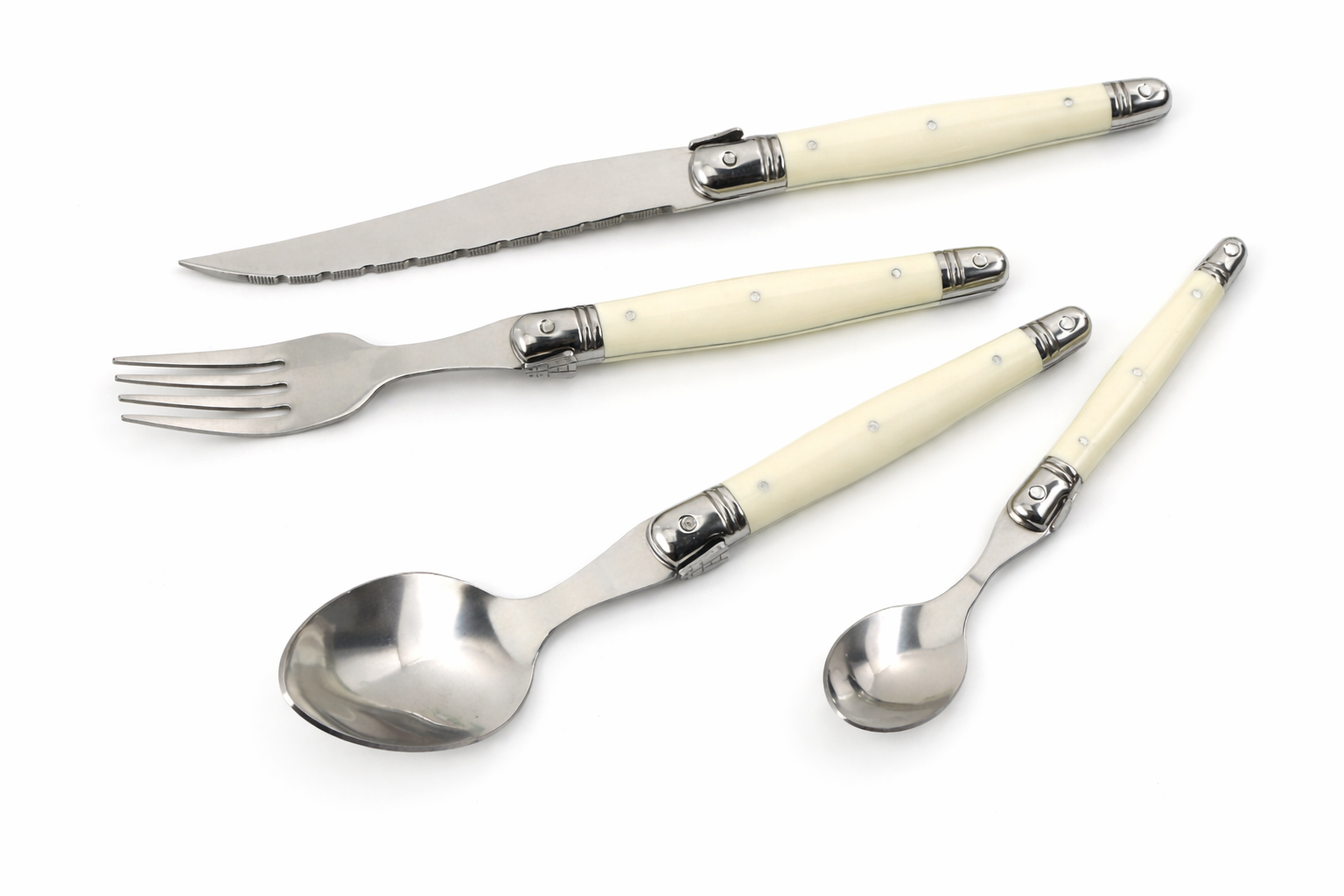 Ivory Laguiole Style Flatware Cutlery Set Cutlery