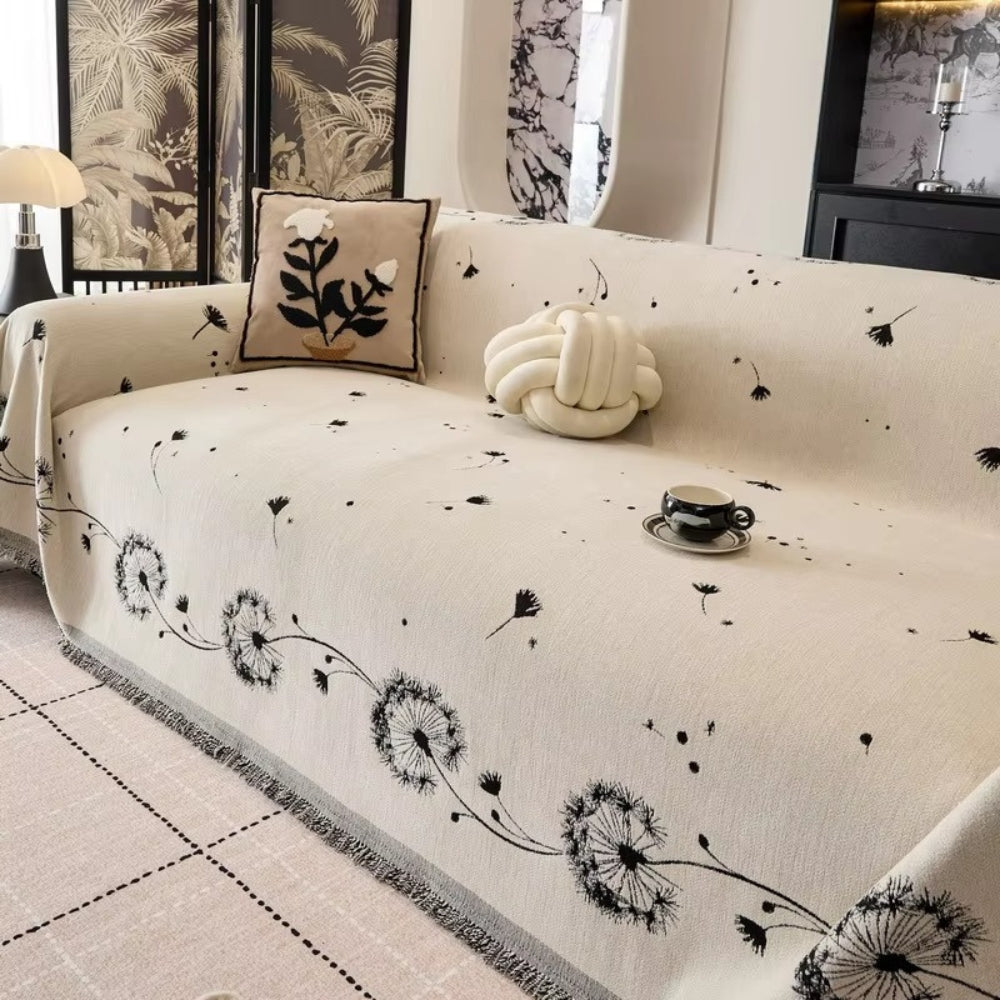 Japandi Dandelion Puff Sofa Cover Ivory Wind