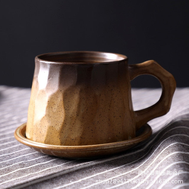 Japanese Pottery Cups & Mugs Retro Ombre Cup Brown