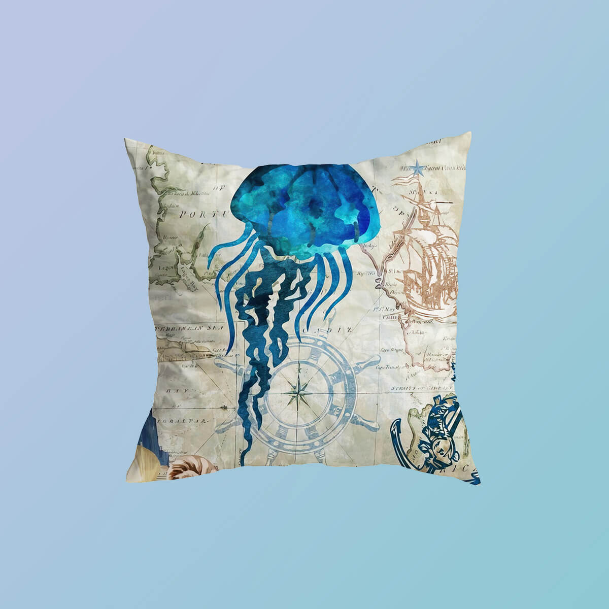 Atlantic Ocean Life Cushion Covers Nettle Jellyfish
