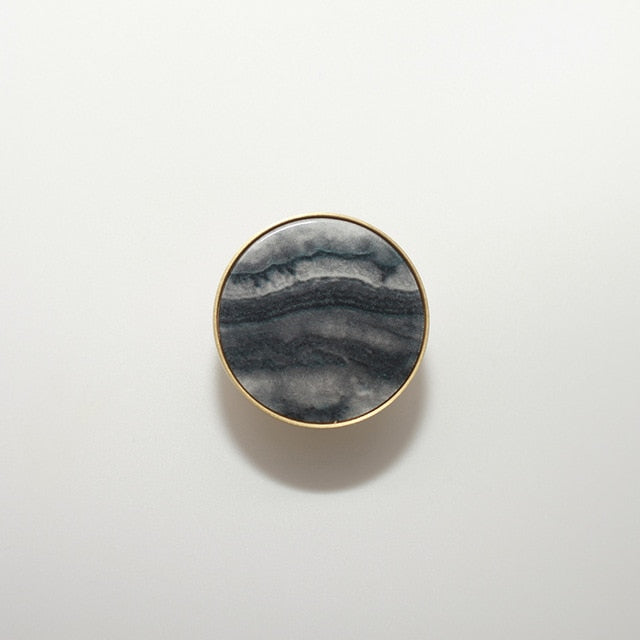 Jeweled Cabinet Knob & Pulls Large Grey Quartz