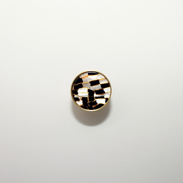 Jeweled Cabinet Knob & Pulls Small White Tortoise