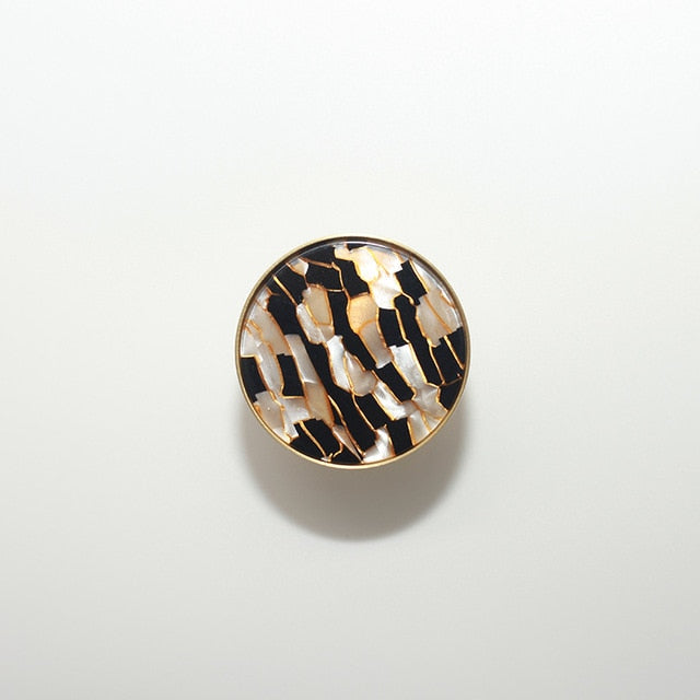 Jeweled Cabinet Knob & Pulls Large White Tortoise