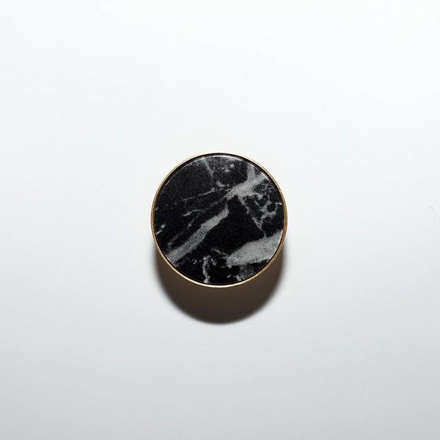 Jeweled Cabinet Knob & Pulls Large Black Marble