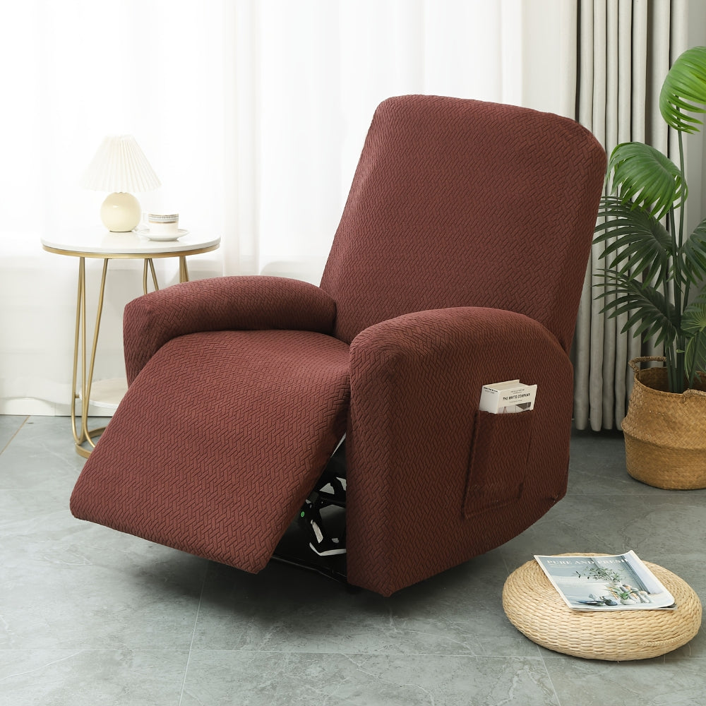 Juno Fitted Recliner Chair Cover Soft Pocket Rust Ember