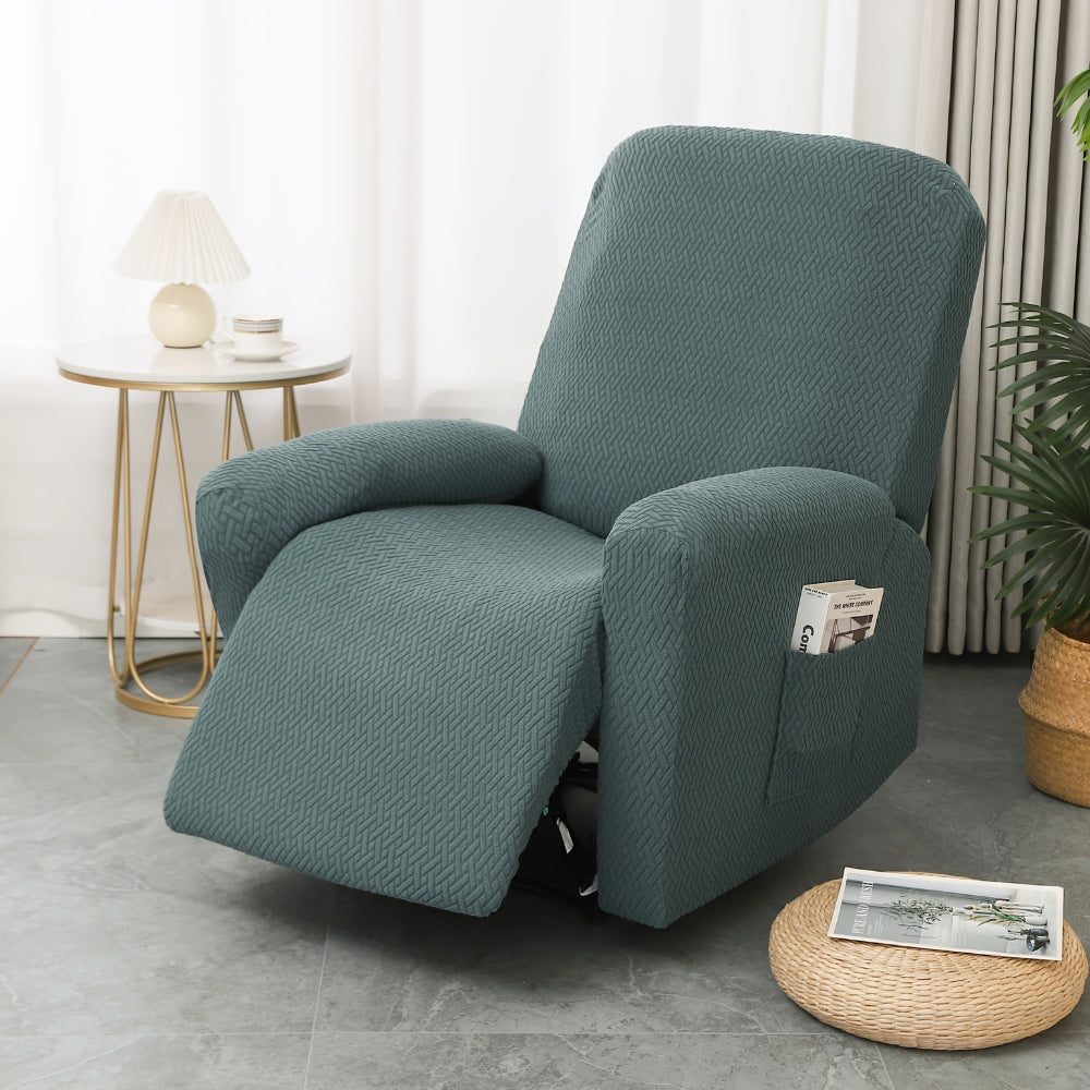 Juno Fitted Recliner Chair Cover Soft Pocket Ocean Fog