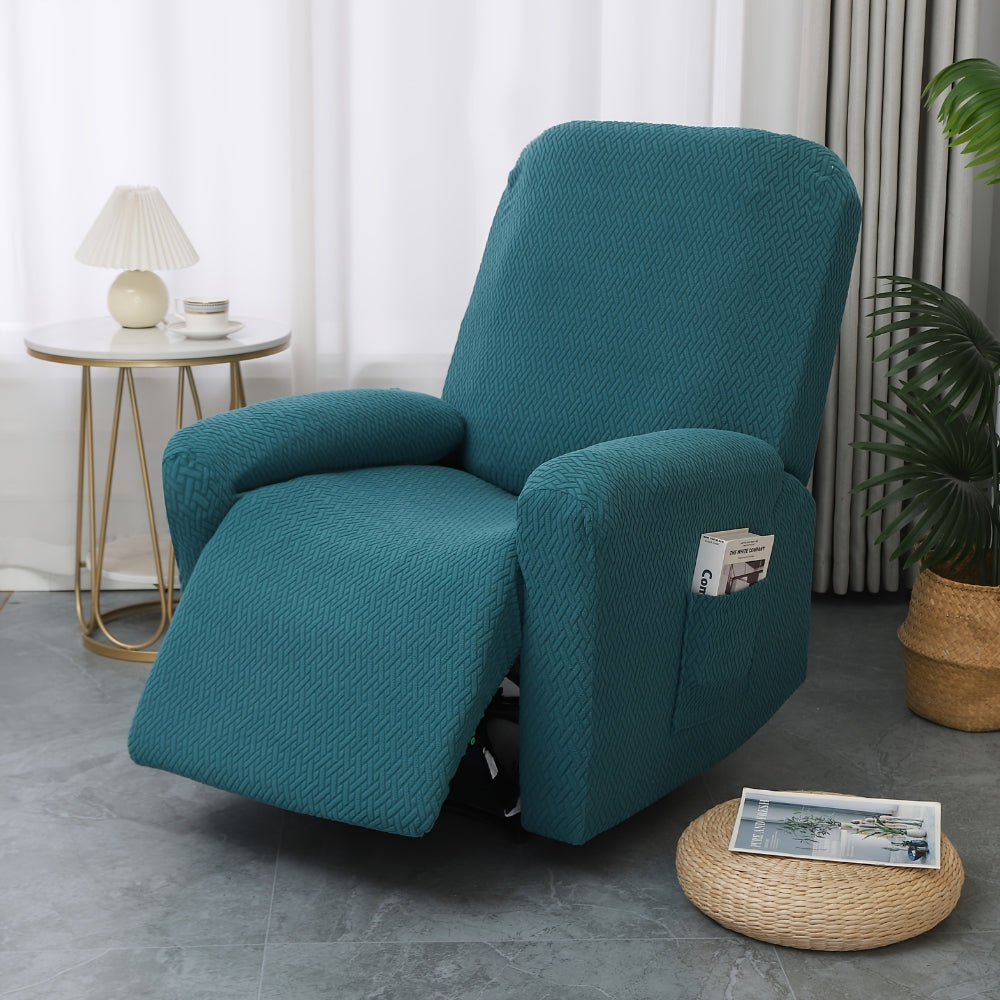 Juno Fitted Recliner Chair Cover Soft Pocket Aegean Dust