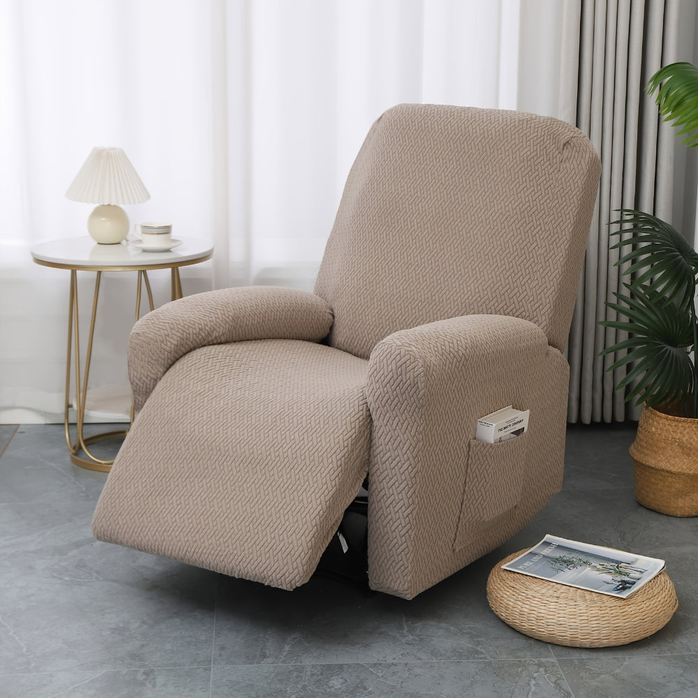 Juno Fitted Recliner Chair Cover Soft Pocket Sand Taupe