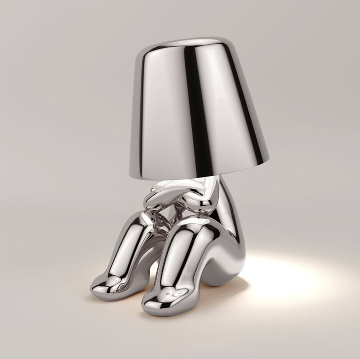 Jupiter Figurine Cordless Table Lamp Moody Silver