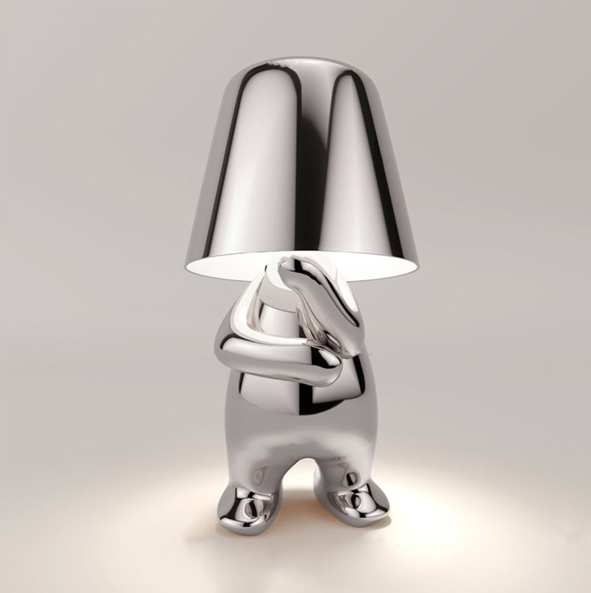 Jupiter Figurine Cordless Table Lamp Thinking Silver