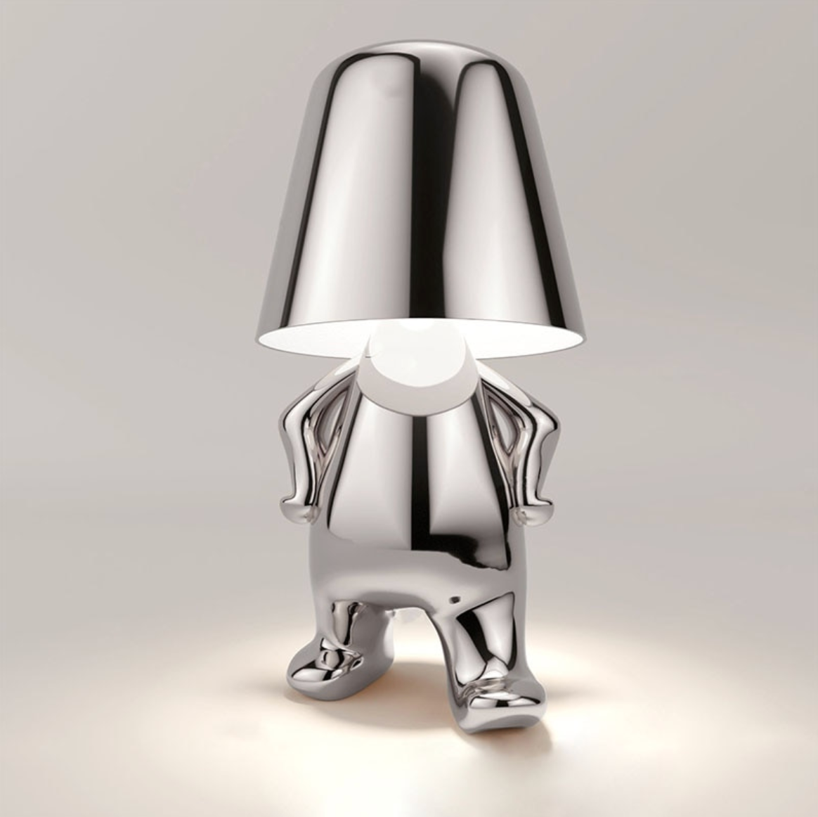 Jupiter Figurine Cordless Table Lamp Walking Silver