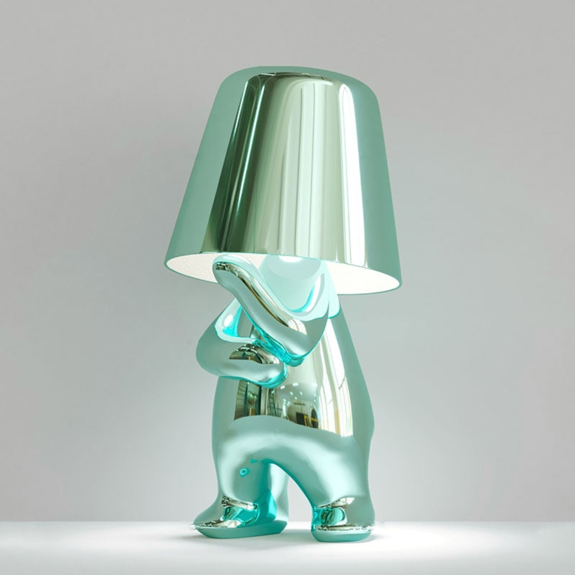 Jupiter Figurine Cordless Table Lamp Thinking Blue
