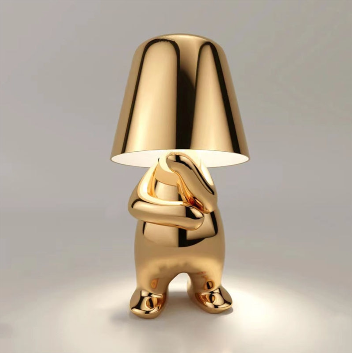 Jupiter Figurine Cordless Table Lamp Thinking Gold