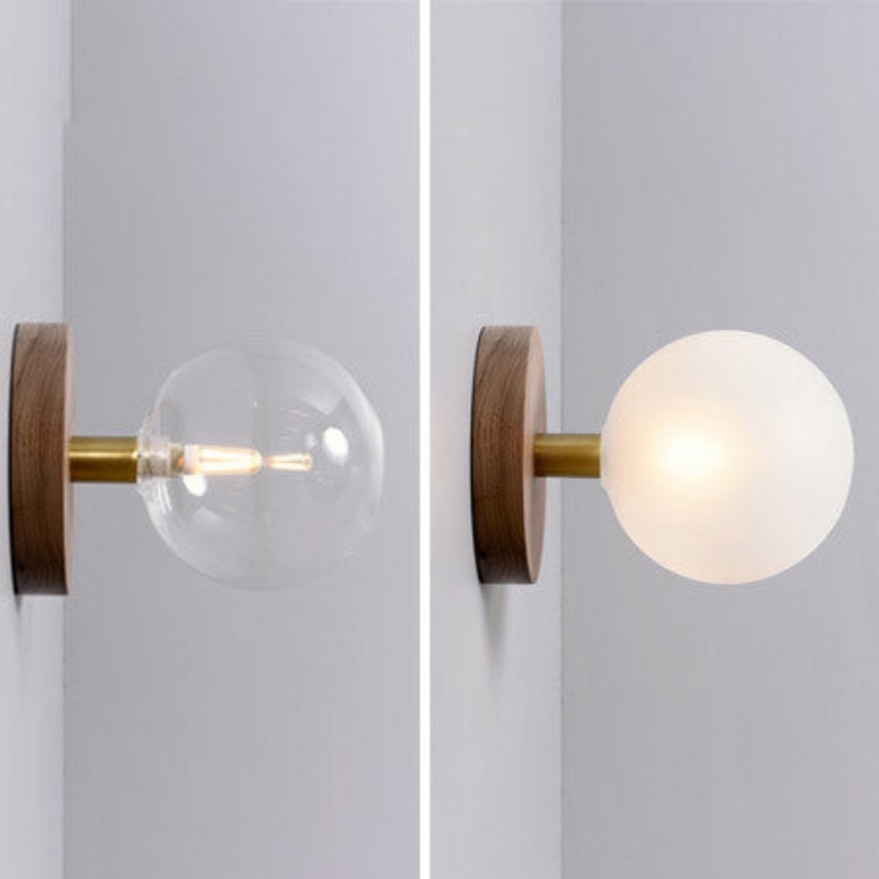 Kamp Wood & Glass Wall Lamps