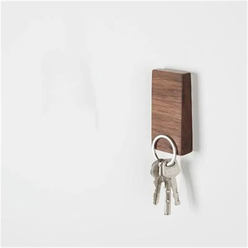 Key Holder Strong Magnetic Hooks Black Walnut Small Rectangle