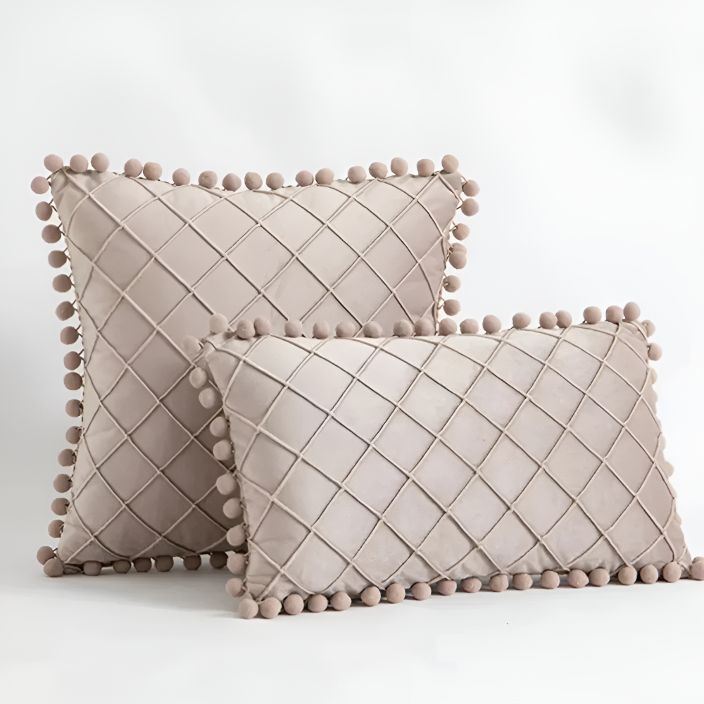 Quilted Luxe Cushion Cover Khaki 12"x20"