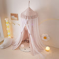 Kids Bed Canopy Tent with Pom-Pom Trim