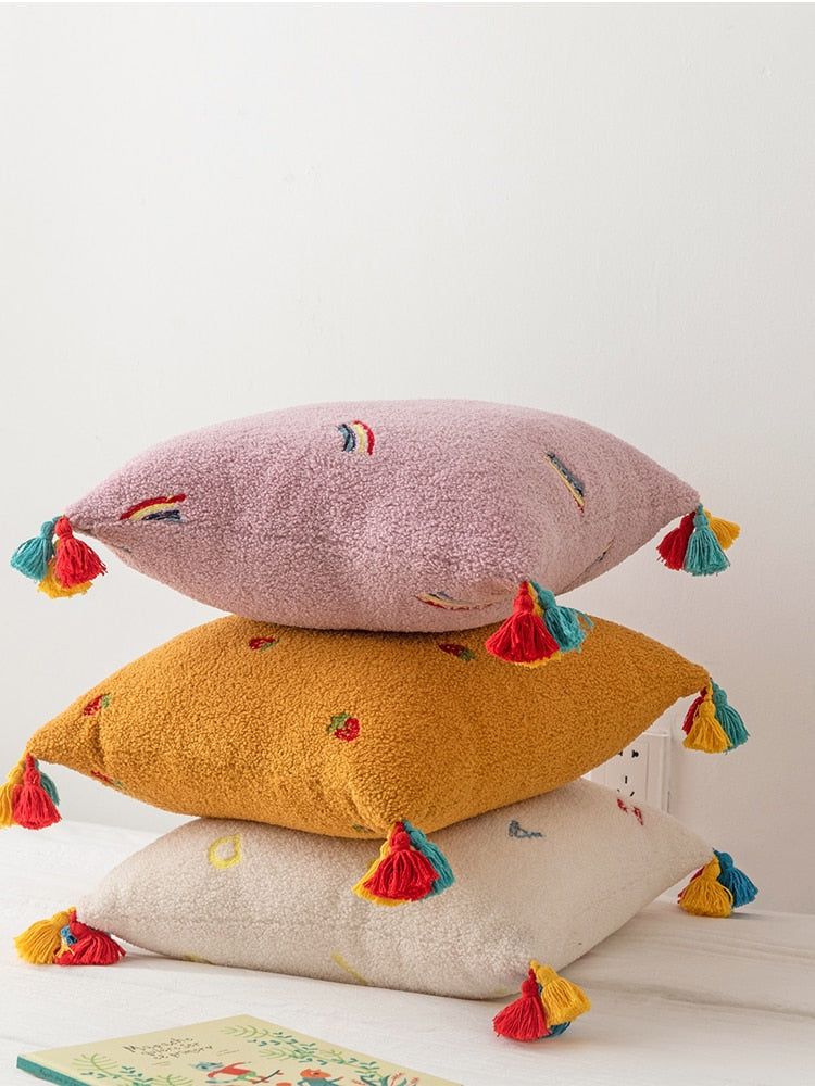 Kit Kat Whimsical Embroidered Pillow Covers