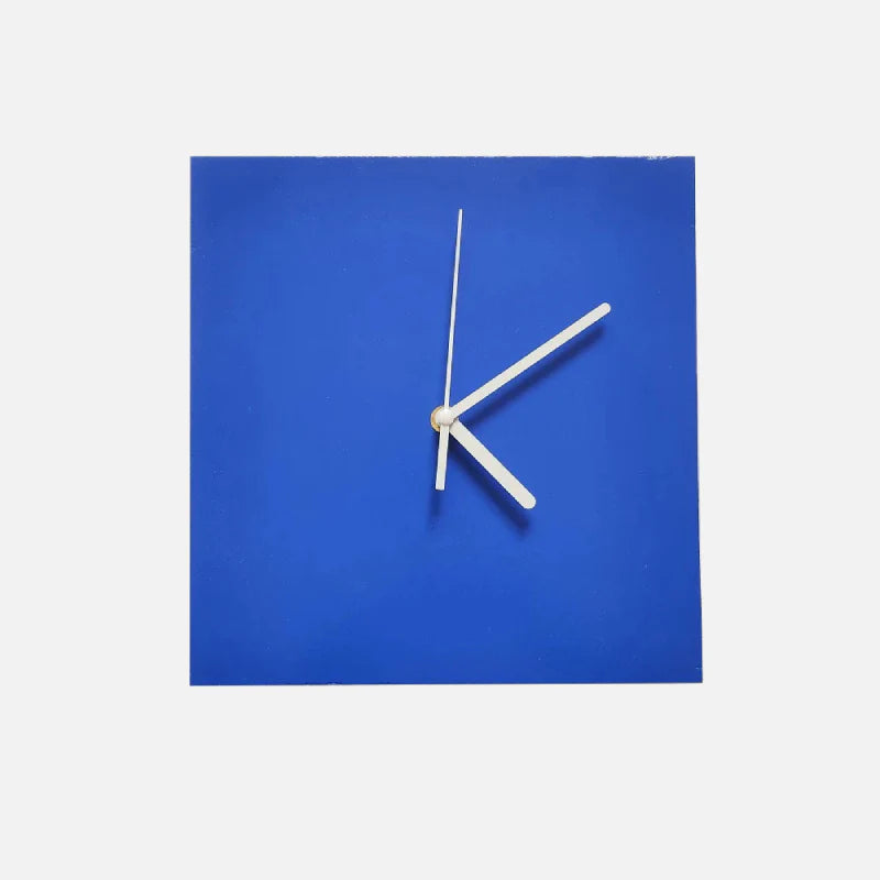 Klein Blue Geometric Wall Clock Square