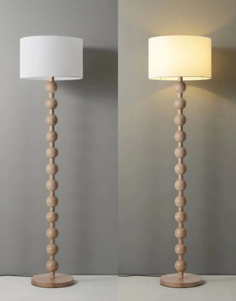 Lana Wood Rounds Table & Floor Lamp