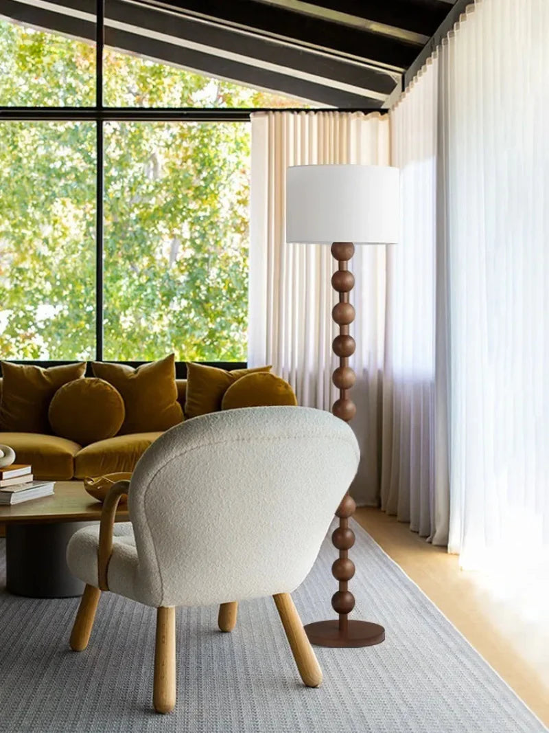 Lana Wood Rounds Table & Floor Lamp
