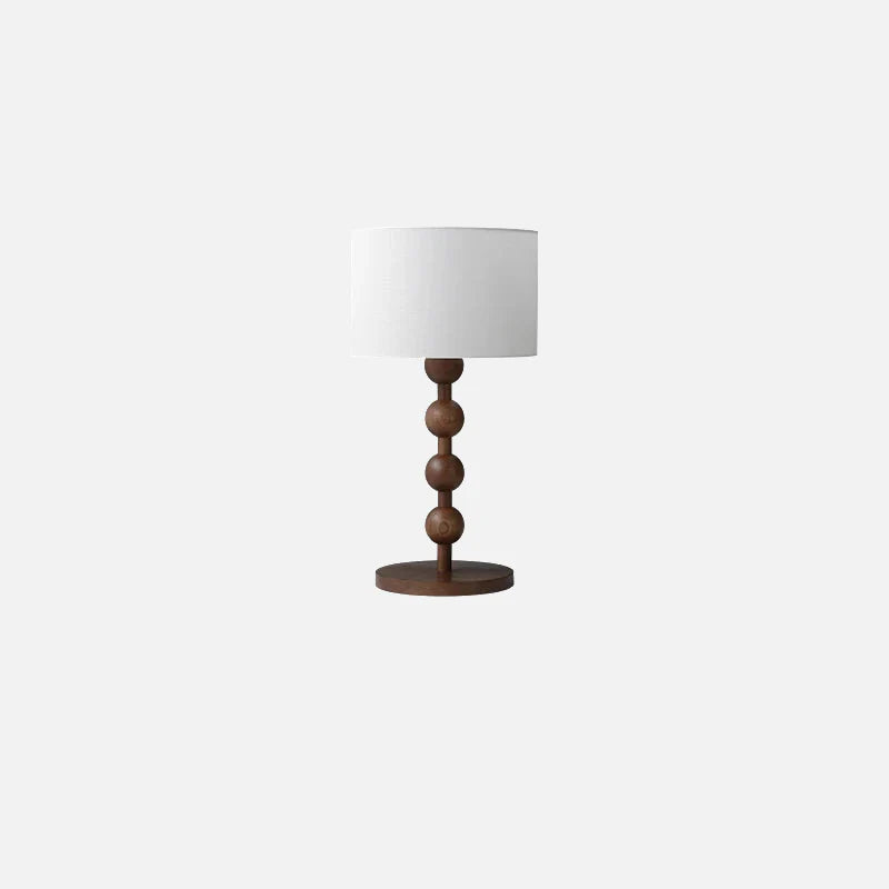 Lana Wood Rounds Table & Floor Lamp Walnut Table Lamp