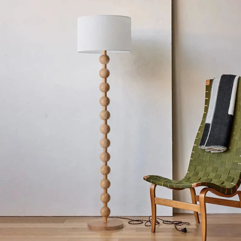 Lana Wood Rounds Table & Floor Lamp