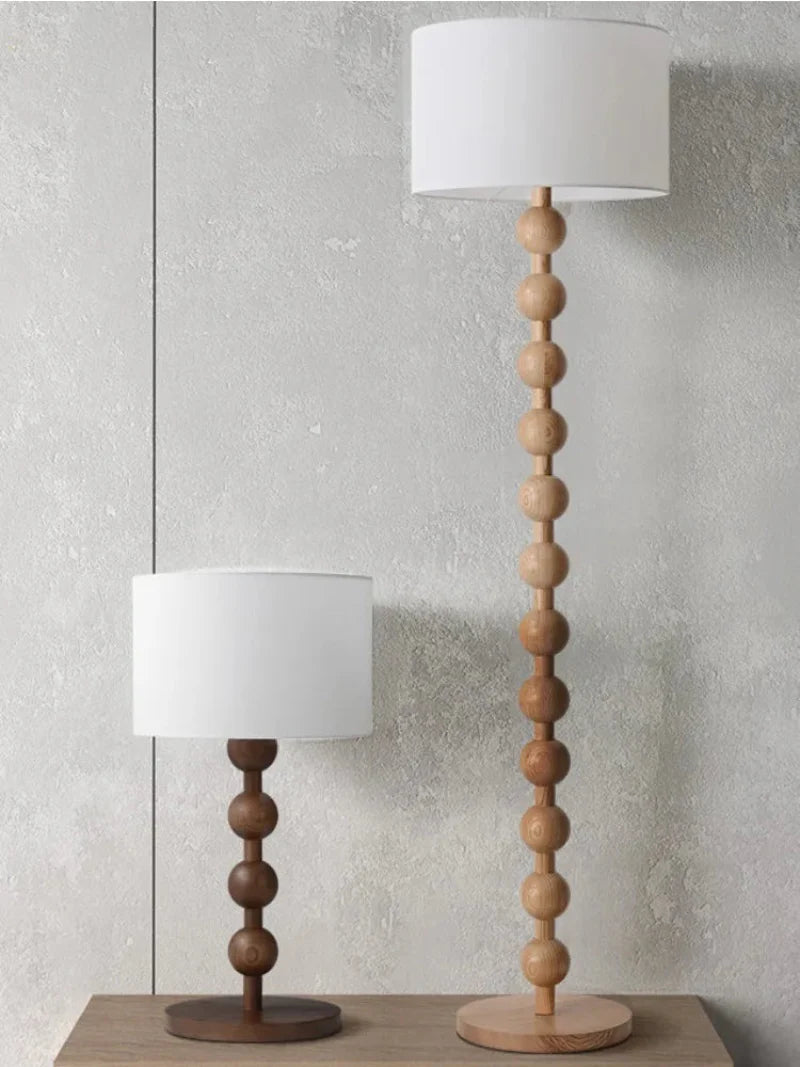 Lana Wood Rounds Table & Floor Lamp