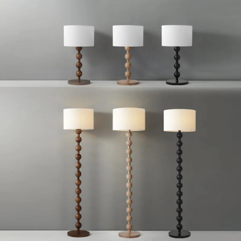 Lana Wood Rounds Table & Floor Lamp