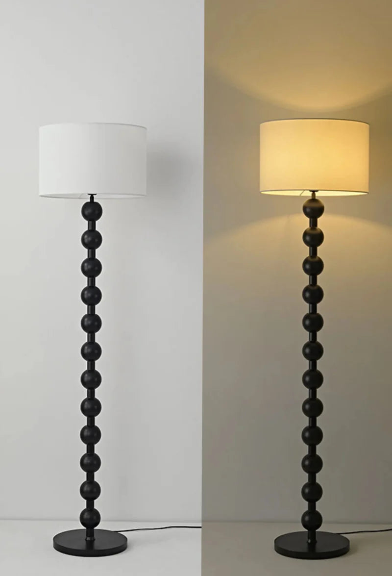 Lana Wood Rounds Table & Floor Lamp