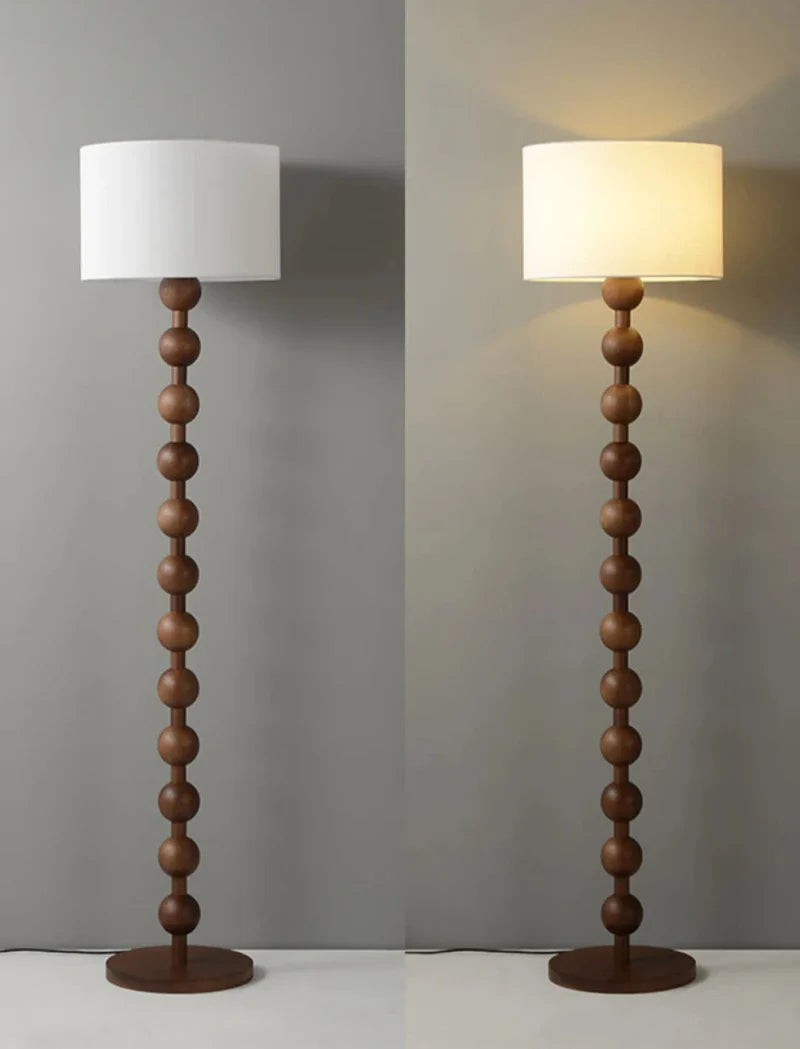 Lana Wood Rounds Table & Floor Lamp