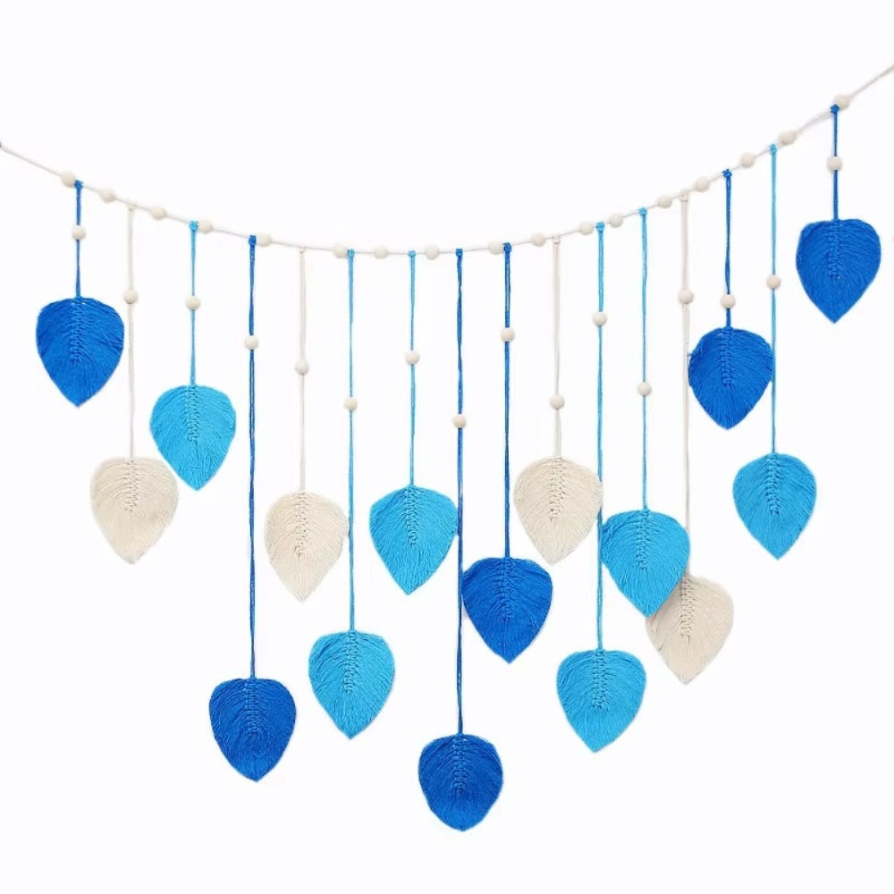 Leaf-Themed Macrame Wall Decor Ocean Whispers