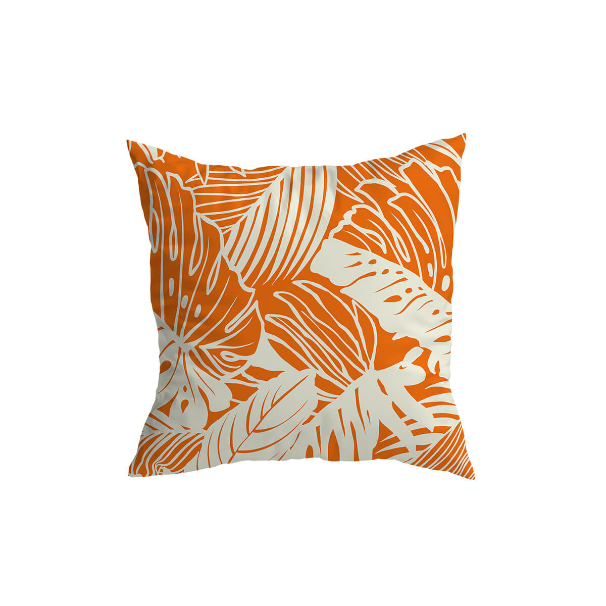 Orange Puff Cushion Covers Leaf Reef