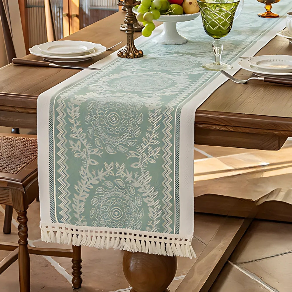 Leona Luxury Linen Table Runner Sage Grace