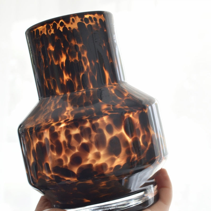 Leopard Murano Glass Vase