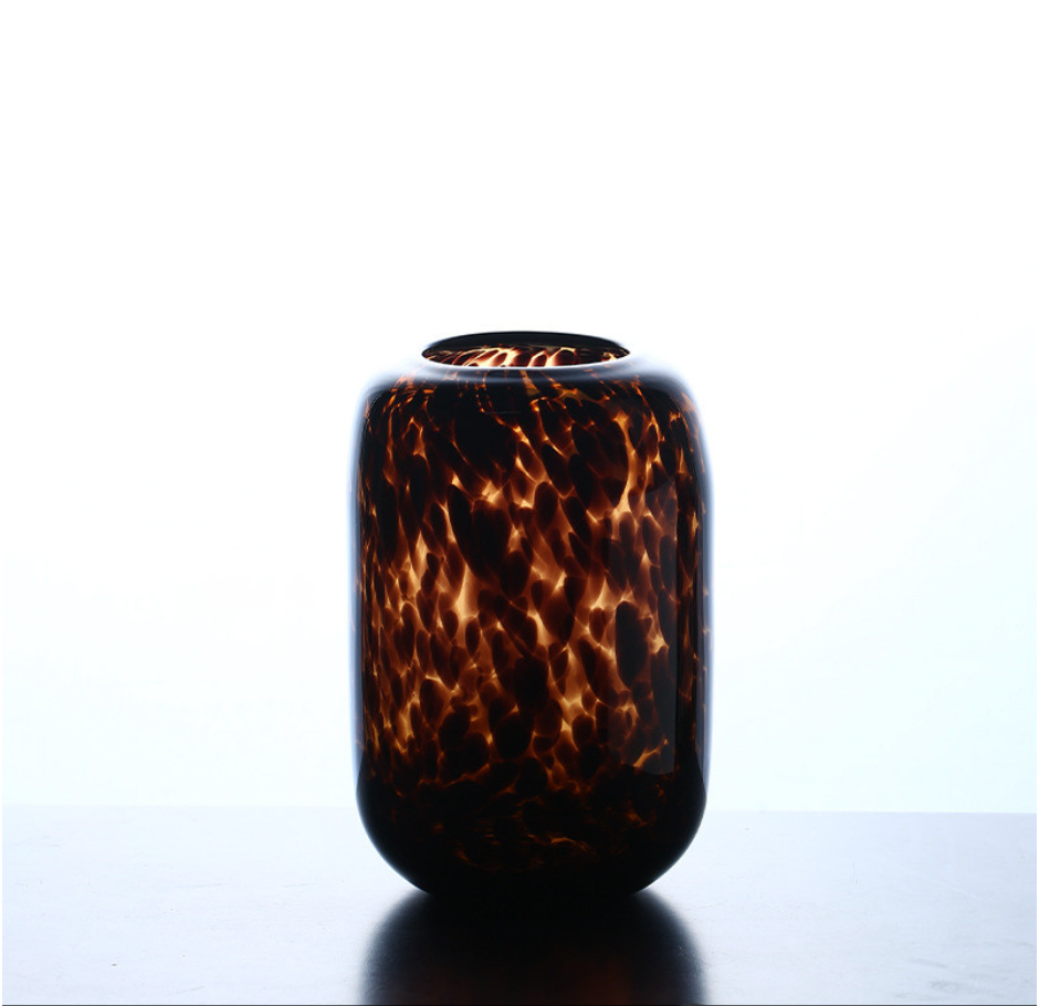 Leopard Murano Glass Vase Round Vase Small