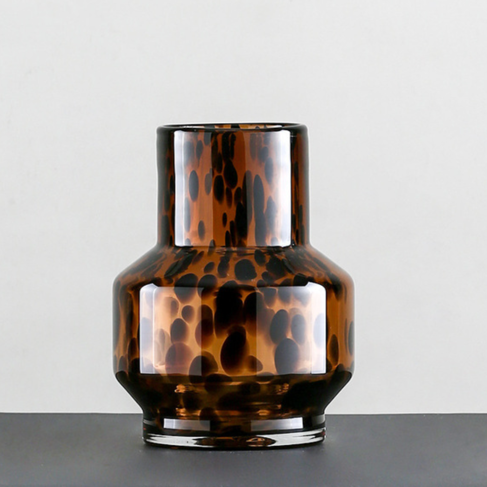 Leopard Murano Glass Vase