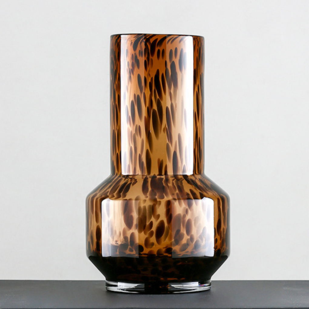 Leopard Murano Glass Vase Square Vase Large