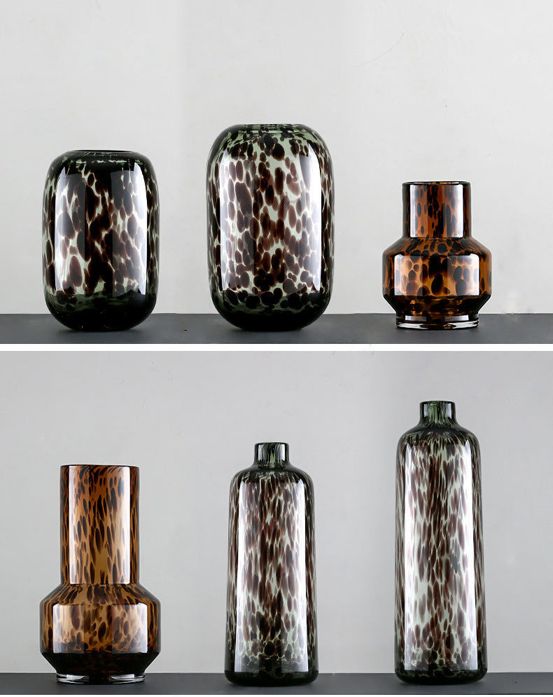 Leopard Murano Glass Vase