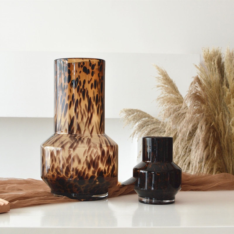 Leopard Murano Glass Vase